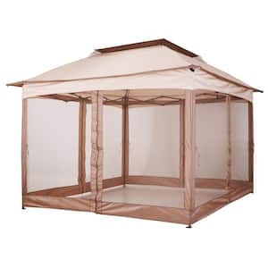 11 ft. x 11 ft. Outdoor 2-Tier Top Folding Portable Pop Up Gazebo with Removable Zippered Netting and Weather Protection