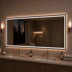 Maren 72 in. W x 36 in. H Rectangular Frameless LED Wall Bathroom Vanity Mirror