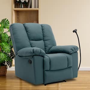 Yingj 38 in. W Green Technical Leather Upholstered Manual Oversized Recliner with Storage