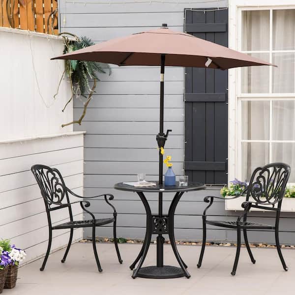 Black Antique Cast Aluminum Outdoor 30 in. Round Dining Table