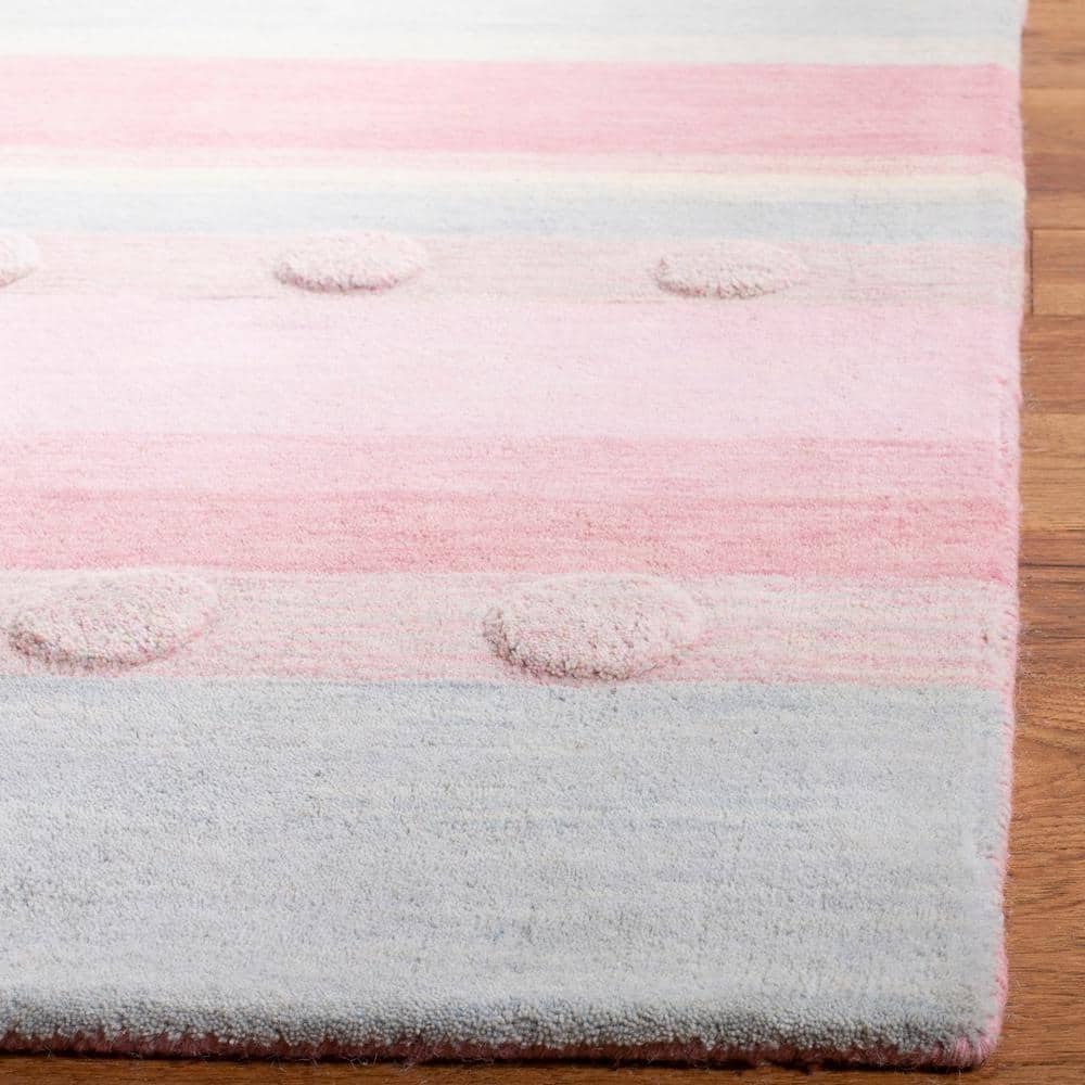 Hand-Tufted Light Blue Wool Rectangular Kids Area Rug 5' x 8'