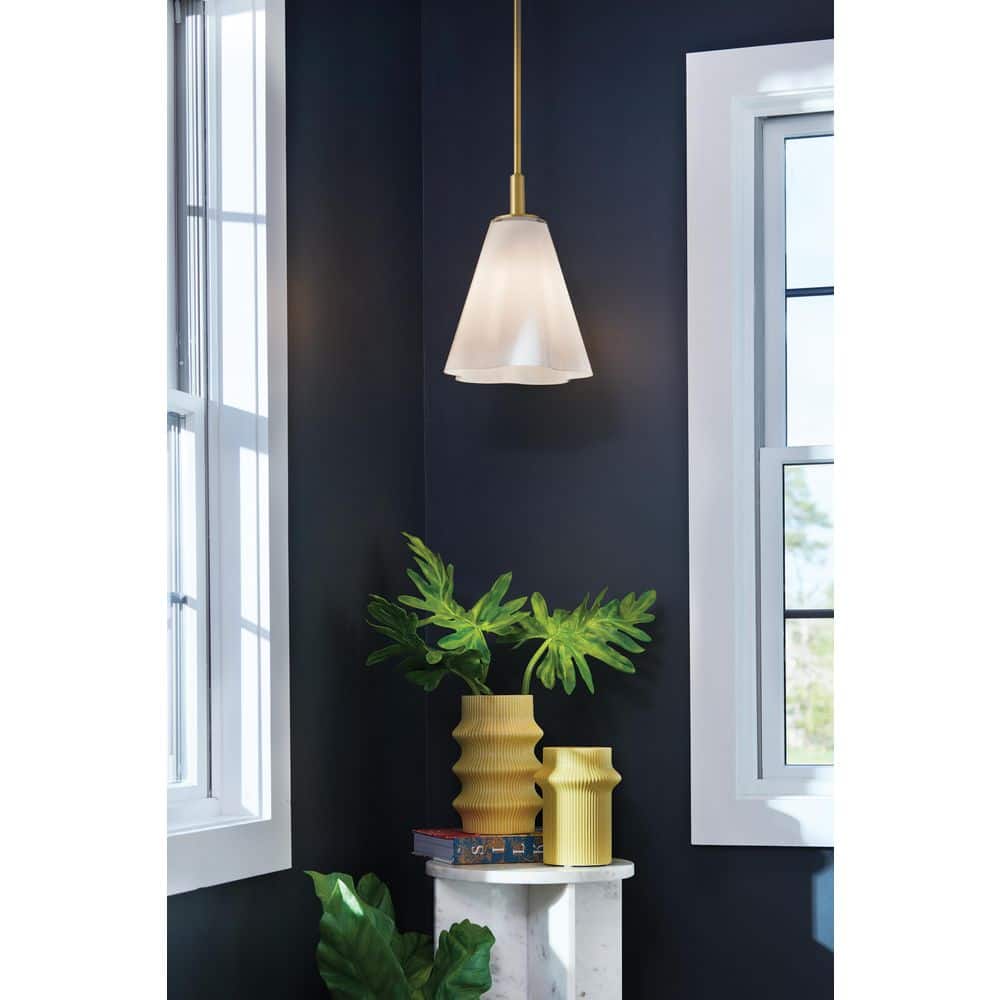 LARK Honey 1-Light Lacquered Brass Pendant Light 83717LCB - The