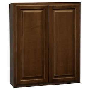 Hampton 30 in. W x 12 in. D x 36 in. H Assembled Wall Kitchen Cabinet in Cognac