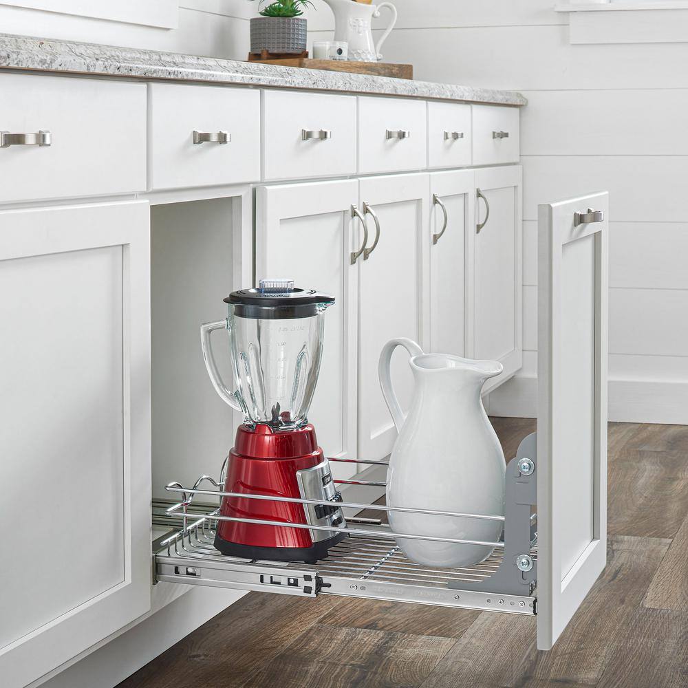 Rev-A-Shelf Silver Wire Pull Out Kitchen Cabinet Organizer