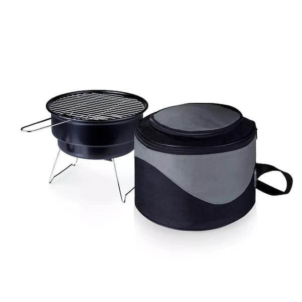 ITOPFOX Portable Charcoal Grill in Steel Black with Tote/Cooler