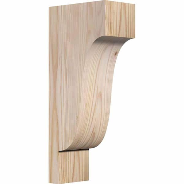 Ekena Millwork 3-1/2 in. x 6 in. x 14 in. Douglas Fir Newport Smooth Corbel