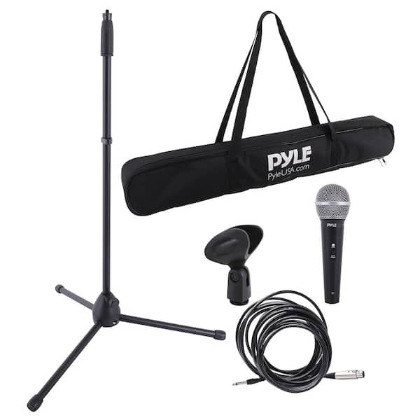 PYLE Handheld Dynamic Microphone Kit with Mic Stand, Clip, and Carrying Case