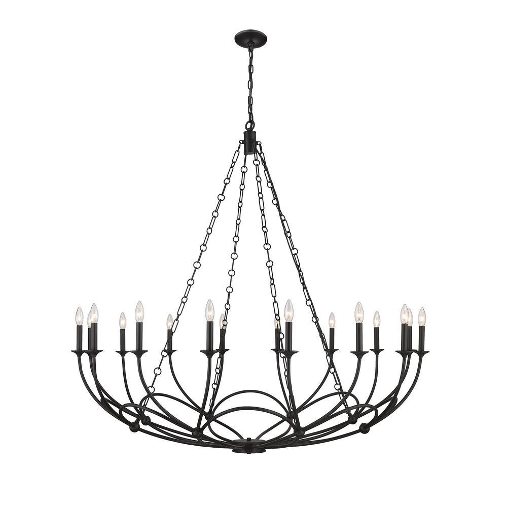 Arabella 16Light Matte Black Chandelier 350016MB The Home Depot