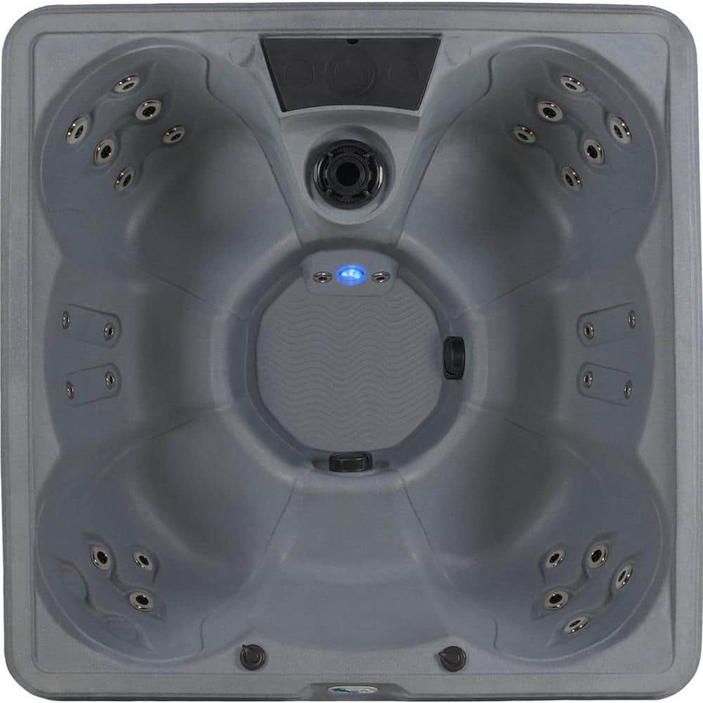 Ariana 6-Person Gray Polyethylene Square Hot Tub Spa