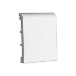 1/2 in. D x 4-3/8 in. W x 4 in. L Primed White High Impact Polystyrene Baseboard Moulding Sample Piece