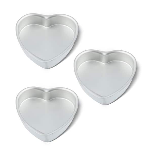 Heart Shaped Aluminum Cake Pan 3-Piece Set Food-Grade Core Bakeware for Cake Shop Party Wedding Birthday