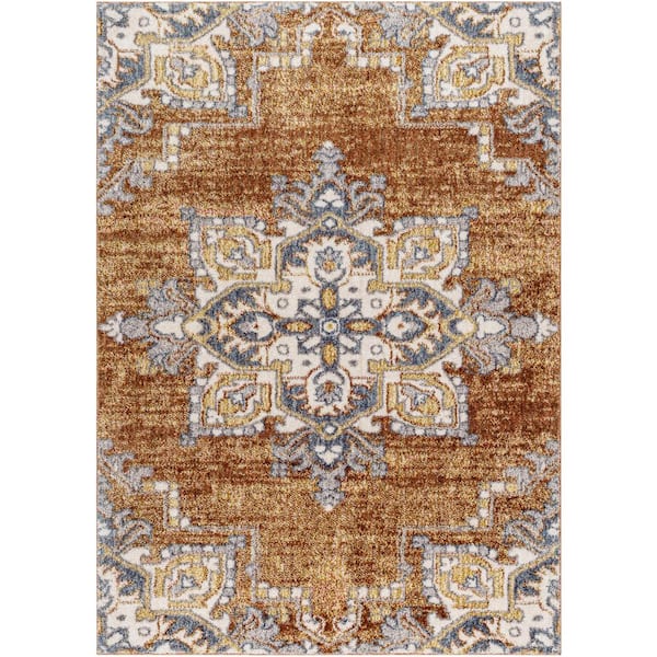 Livabliss Monet 8 ft. x 10 ft. Orange/Cream Oriental Indoor Area Rug