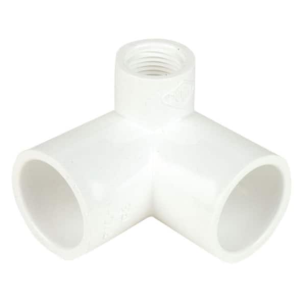 DURA 3/4 in. x 3/4 in. x 1/2 in. Schedule 40 PVC Reducer Side Outlet 90-degree slip x slip x FIPT connection Elbow Fitting