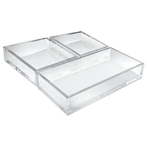Deluxe 3-Piece Clear Styrene Tray Set