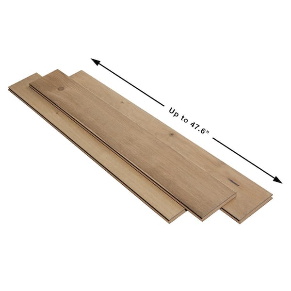 Malibu Wide Plank - Roosevelt French Oak 3/8 in. T x 6.5 in. W Click Lock Wire Brushed Engineered Hardwood Flooring (23.6 sq. ft./case)