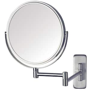 8 in. Dia Single Wall Mounted Makeup Mirror in Nickel