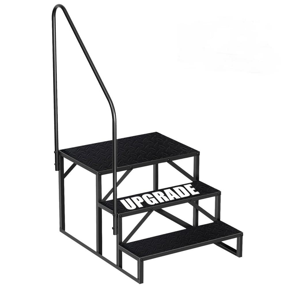 Maocao Hoom 1.9 Ft. Reach Height 3-Step Stool Foldable, RV Steps With Height Adjustable Handrail And Non Slip Feet, Hot Tub Steps CXY-2HQNCH7 - The Home Depot