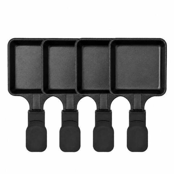 Mini Nonstick Square Raclette Cheese Melting Pan Replacement Dishes for Raclette Grills, Set of 4, 7.87 in Length