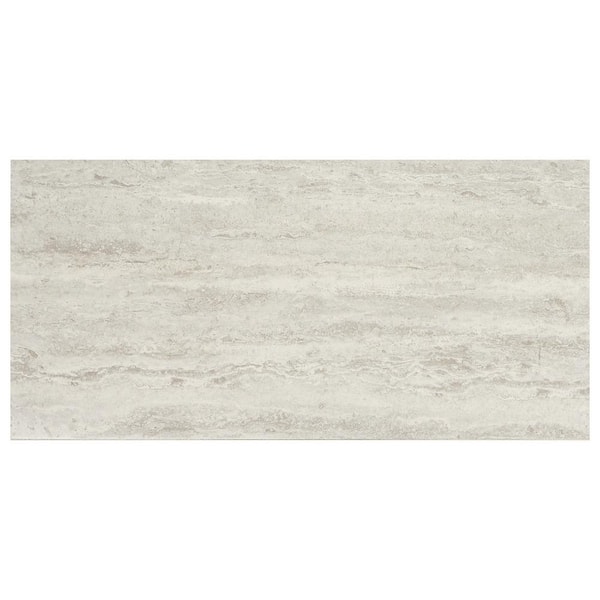 Marazzi Stonehollow 12 in. x 24 in. Mist Glazed Porcelain Floor and ...