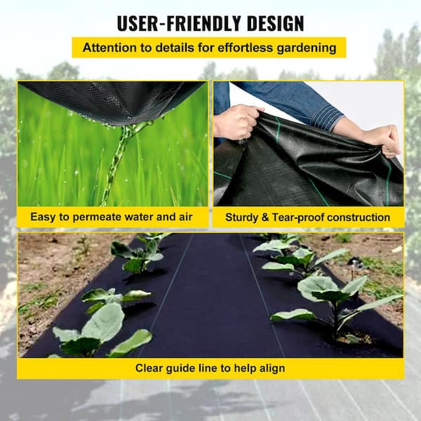 VEVOR Weed Barrier Landscape Fabric, 6 x 250 ft, 4.1 Oz Premium