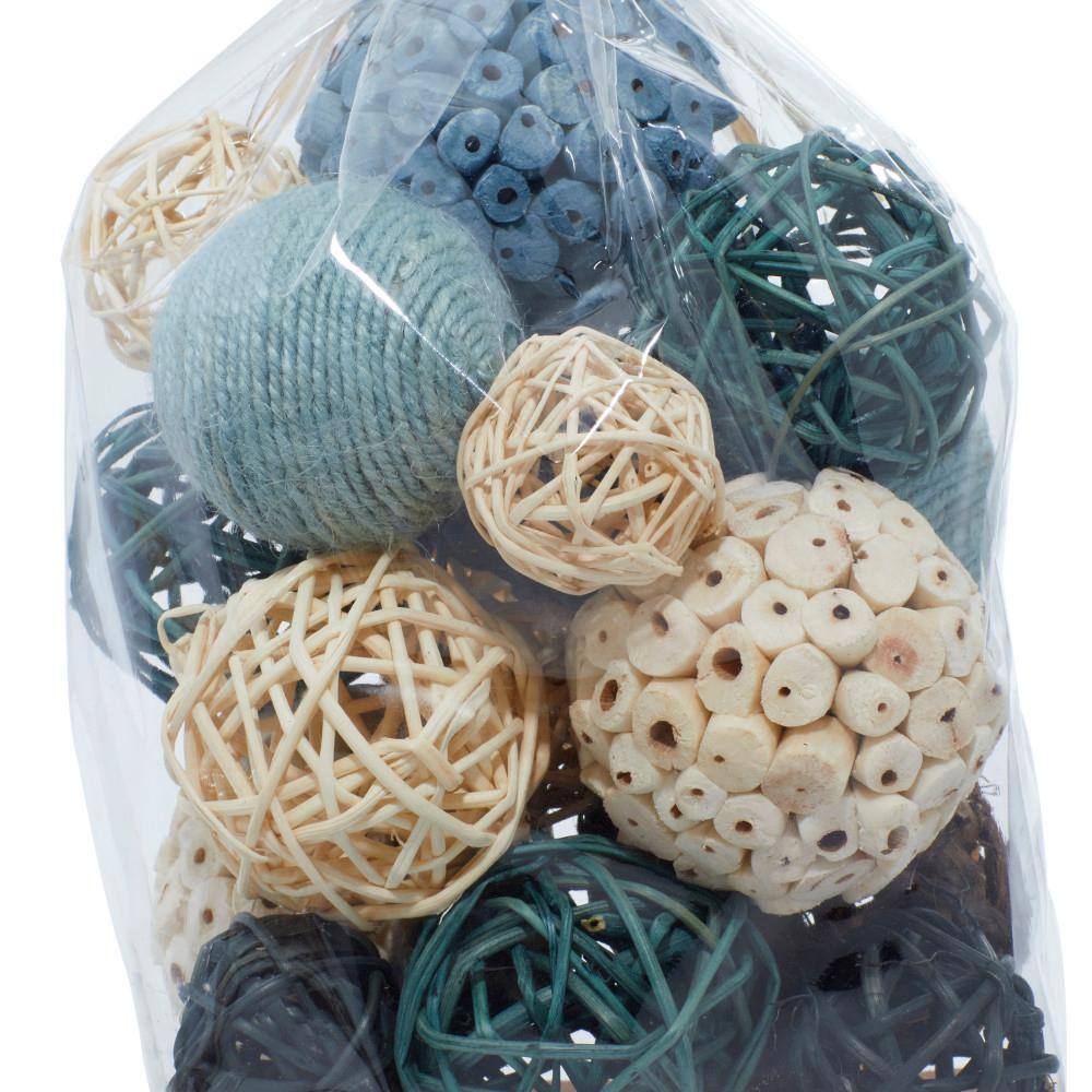 DecMode Gray 6" Handmade Dried Plant Orbs & Vase Filler with Varying Designs (3 Count)