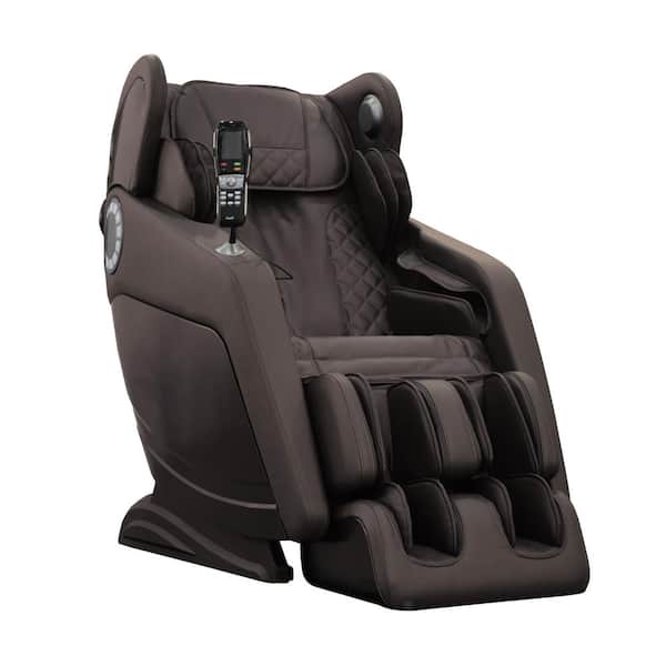 椅子 Hiro TITAN Hiro LT Series Brown Faux Leather Reclining 3D Massage