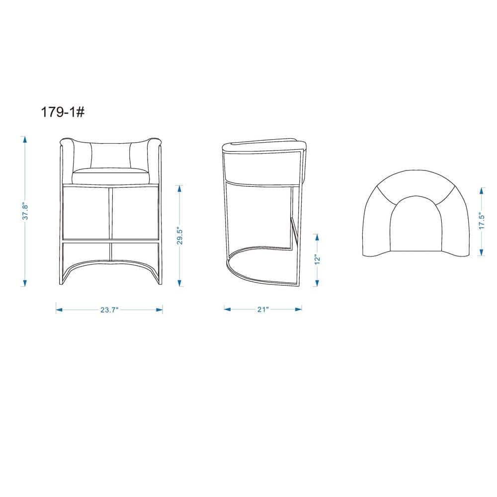 Modernist Camel & Black Metal Barstools - Set of 3