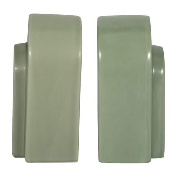 Sagebrook Home Green 4 in. x 7 in. Stoneware Arch Bookends (Set of 2)