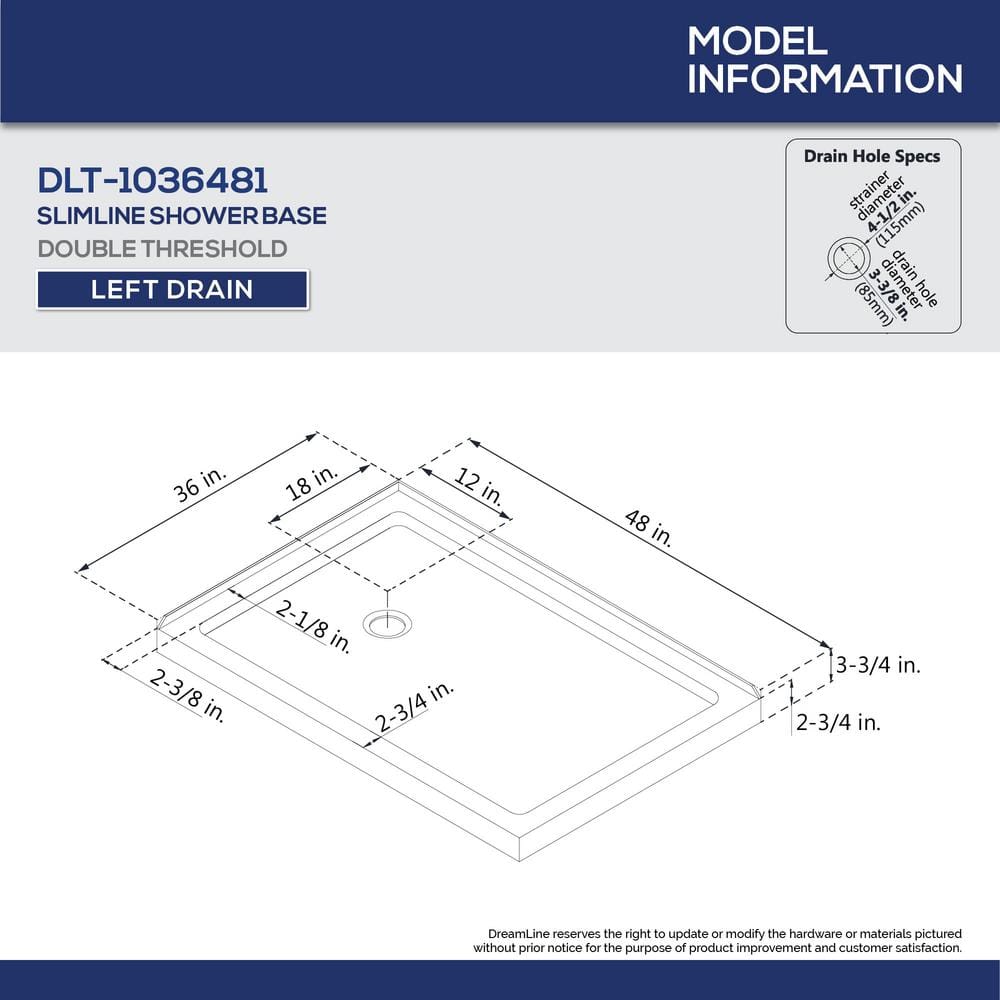 Flex 48" x 36" Chrome Semi-Frameless Pivot Shower Enclosure