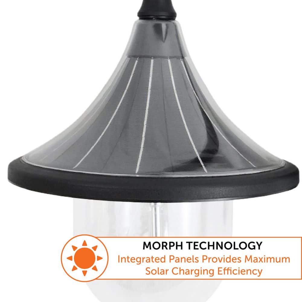 Black Solar Powered Industrial Lantern Wall Light