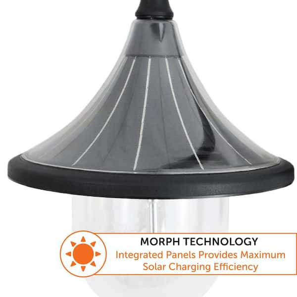 GAMA SONIC Orion Modern Black 1-Light Solar Wall Sconce, Outdoor