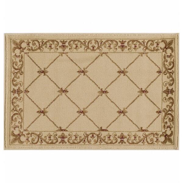 Sensation Ivory 2 ft. x 3 ft. Scatter Border Polypropylene Area Rug