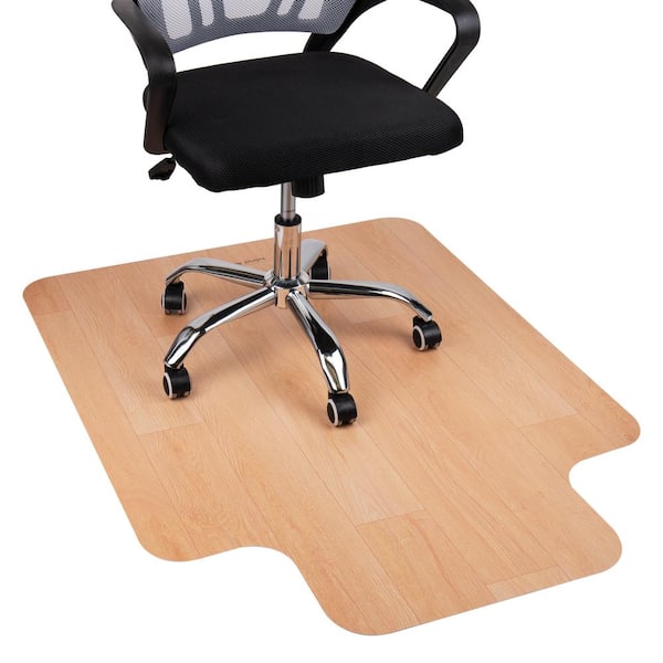 Mind Reader Woodtone 12 in. W x 23 in. D PVC Office Chair Mat for Hardwood Floors Under Desk Floor Protector