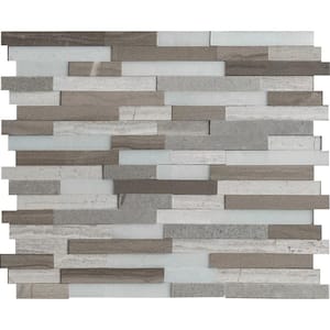 Arctic Storm Interlocking 12 in. x 12 in. x 10 mm Honed Marble Mesh-Mounted Mosaic Tile (10 sq. ft. / case)