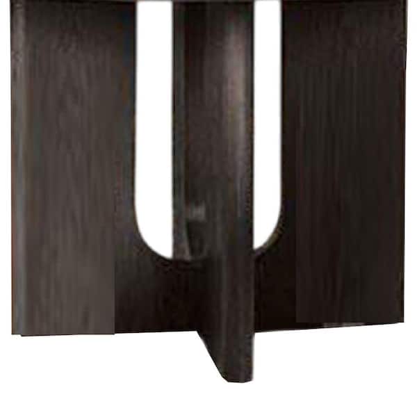 Benjara Zoko Ash Gray Solid Wood 54 in. Pedestal Dining Table