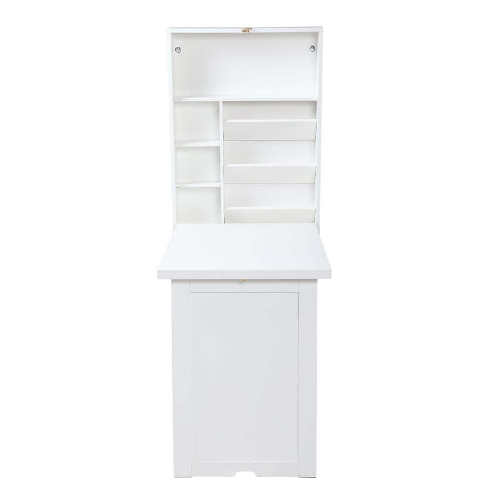 CIPACHO 22.1 in. Rectangle White MDF 5 Opening Shelves