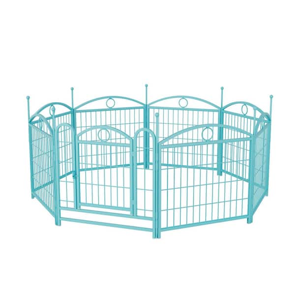 24 in. Metal Heavy Duty Foldable Dog Playpen with Doors Dog Fence Puppy Pen for Large Medium Small Dogs, 8-Panels