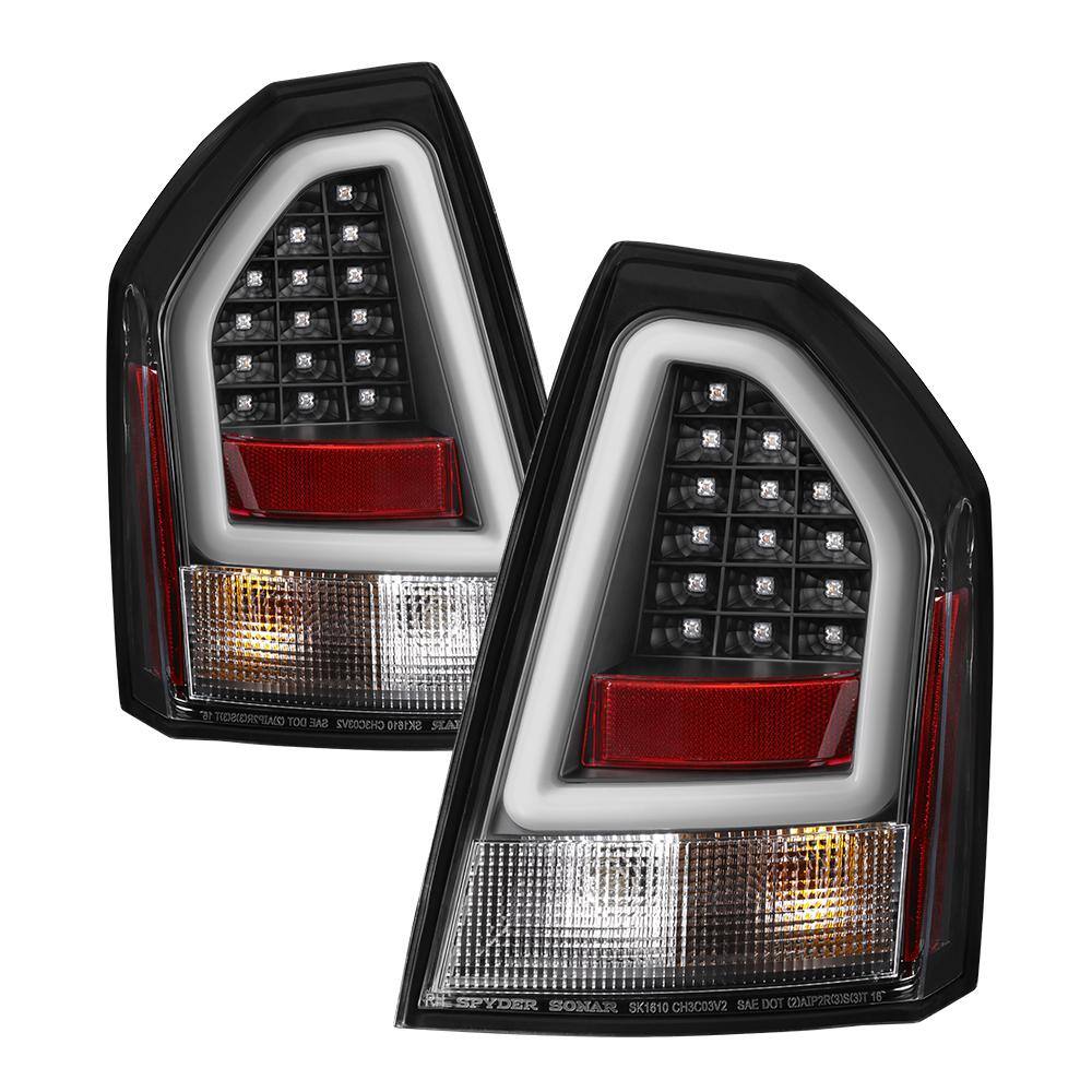 Spyder Auto Chrysler 300C 05-07 Version 2 Light Bar LED Tail Lights - Black  5083357 - The Home Depot