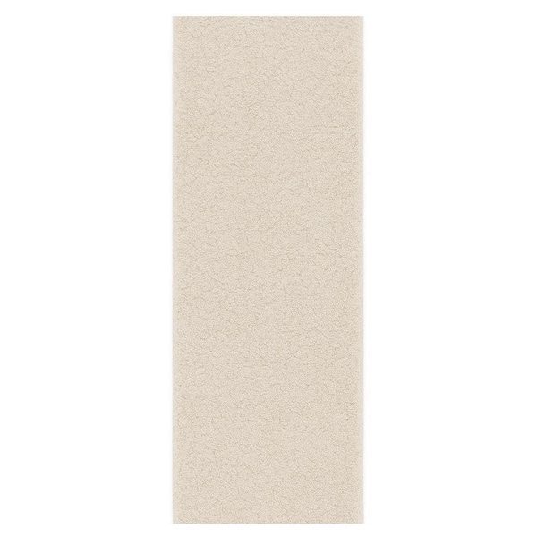 Majestic White Non-Slip Rubberback Solid 3 ft. x  9 ft. Indoor Custom Cut Runner Rug