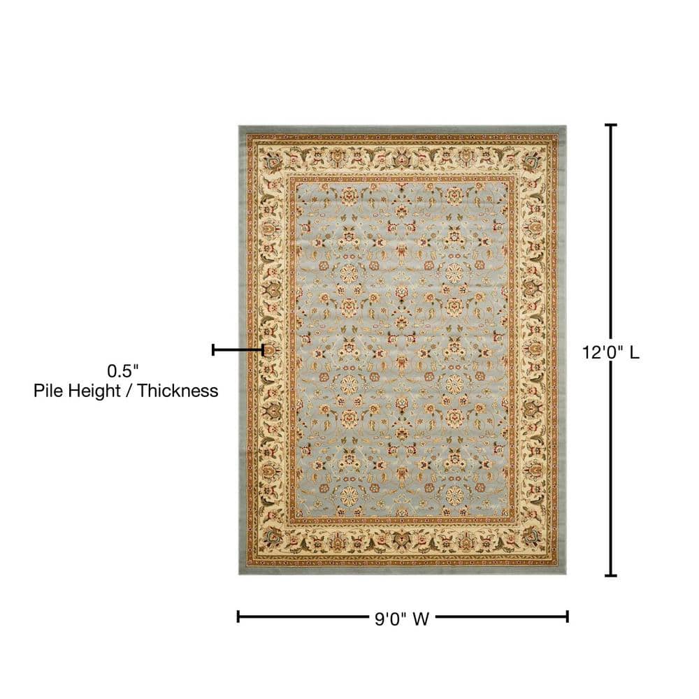 Handmade Light Blue Floral Tufted 9' x 12' Synthetic Rug