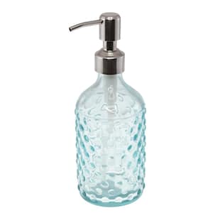 Transparent Blue Dot Glass Liquid Soap Lotion Dispenser