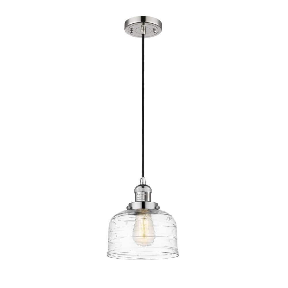 Polished Nickel Mini Pendant with Clear Glass Shade
