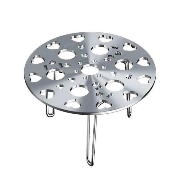 8 in. Stainless Steel Folding Steaming Rack with 4 Egg Steaming Holes, Collapsible Insert for Pots Pans