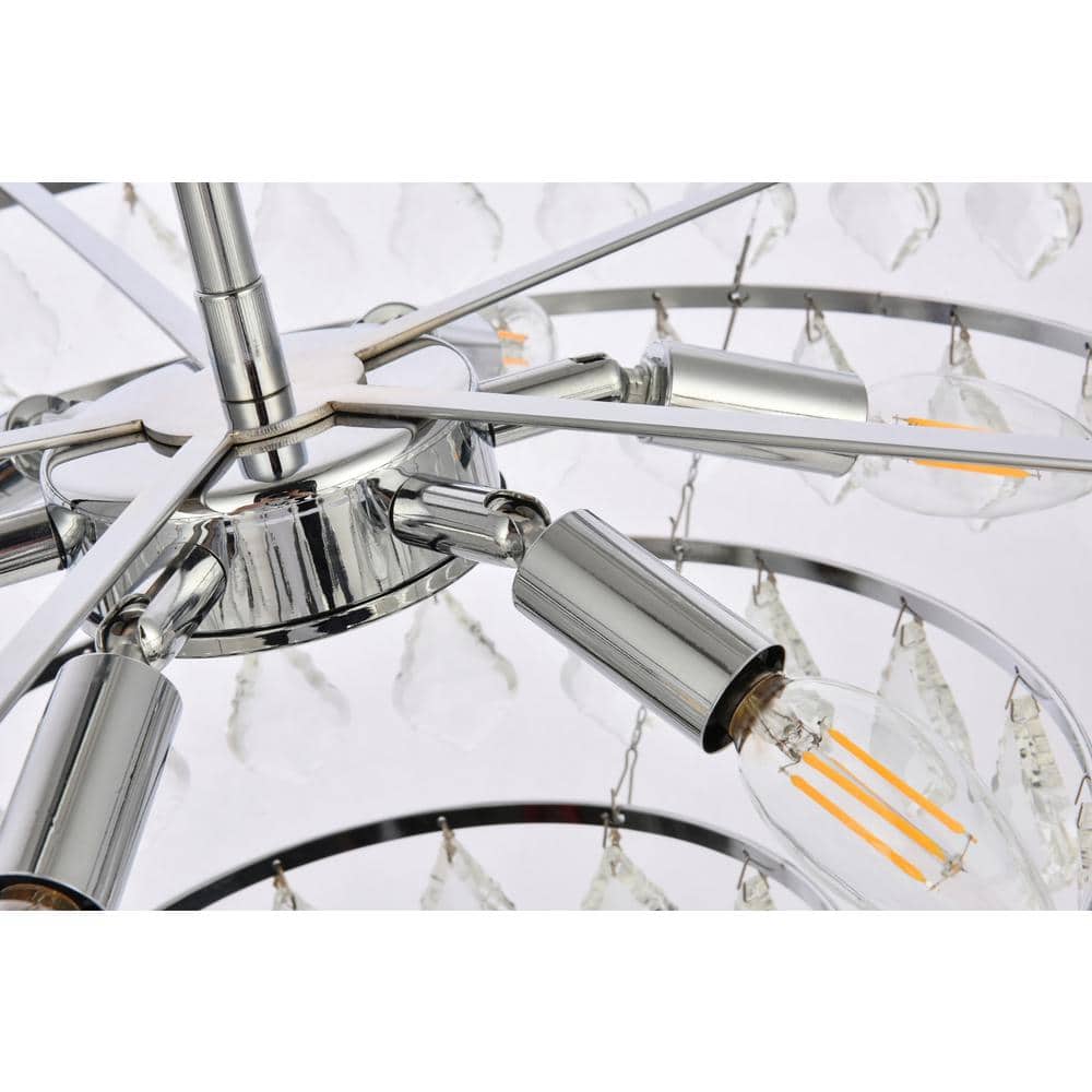 Ella 24'' Chrome Crystal Pendant Light