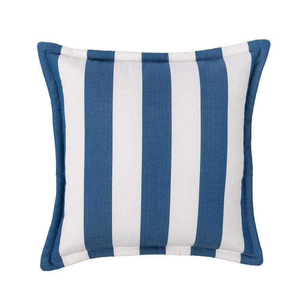 Cabana Stripe Navy/White Set of Two 20 in. Flanged Outdoor Throw Pillows with Fill, with Zipper price history on PriceWatchPro