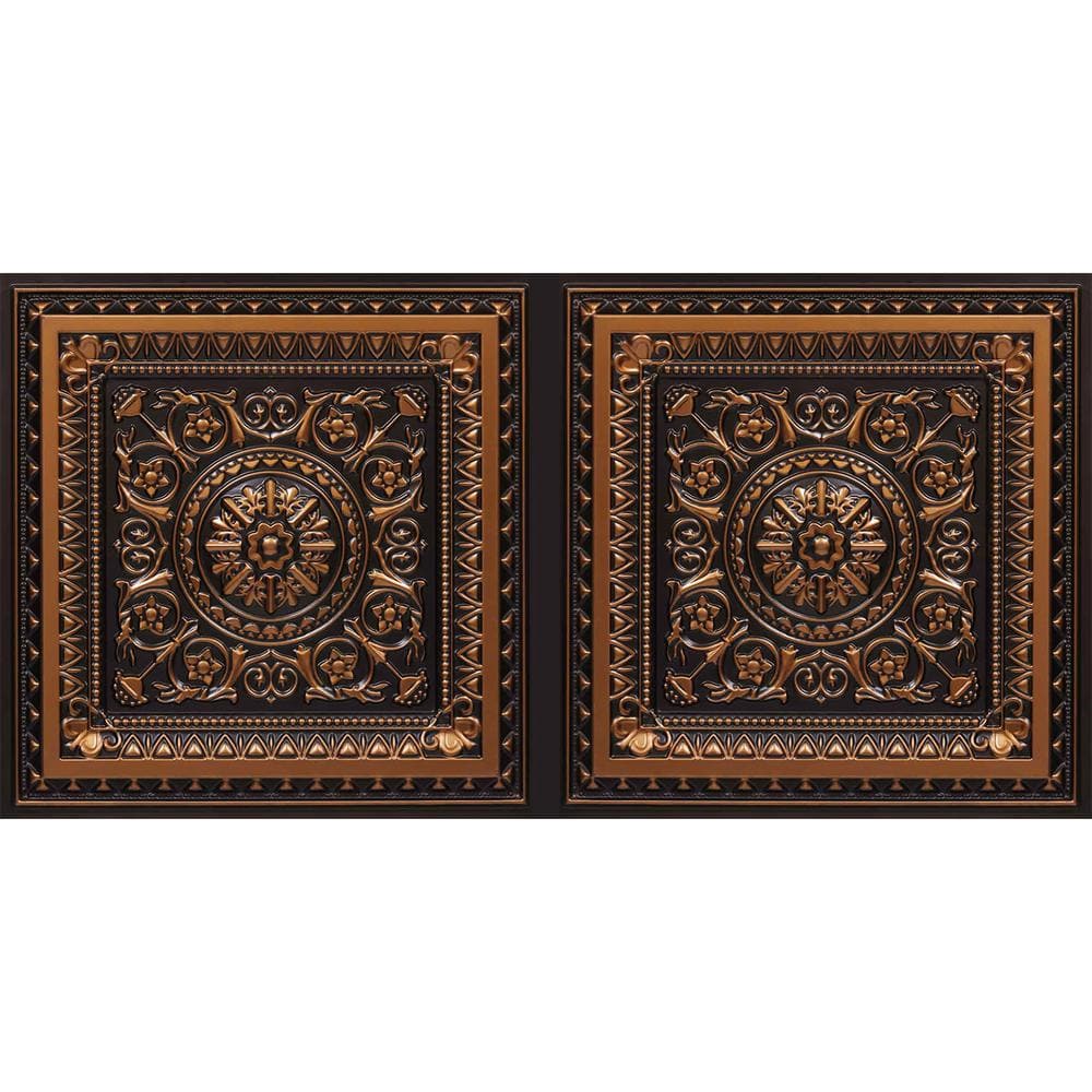 La Scala Antique Copper 2 ft. x 4 ft. PVC Glue-up or Lay-in Faux Tin Ceiling Tile (80 sq. ft./case) price history on PriceWatchPro