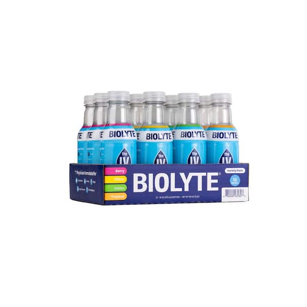 BIOLYTE BIOLYTE Hydration Drink, Variety 12-Pack including Citrus, Berry, Tropical, and Melon Flavors