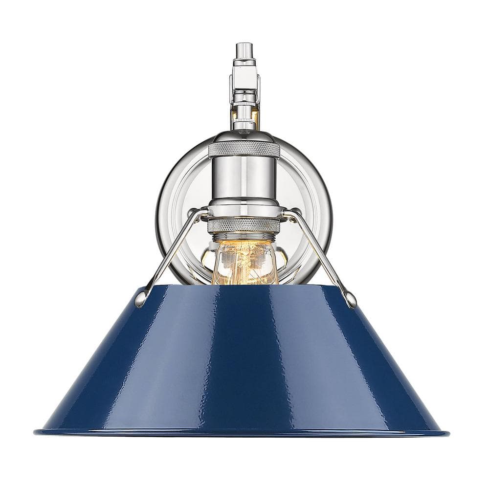 Orwell 1-Light Chrome with Navy Shade Wall Sconce price history on PriceWatchPro