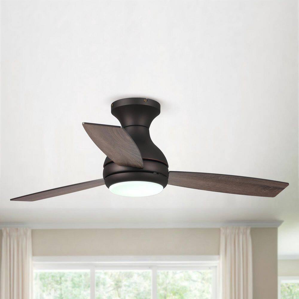 48 in. Color Changing Integrated LED Indoor Bronze Flush Mount Ceiling Fan with Light and Remote price history on PriceWatchPro