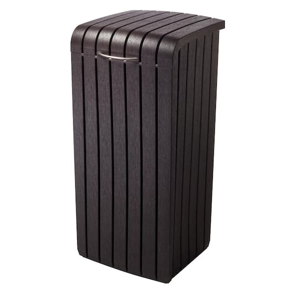 30 Gal. Brown Copenhagen Wood Style Plastic Trash Can